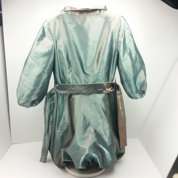 Metallic Jacket Bubble Coat Chameleon Shiny Dress - Picture 4 of 6